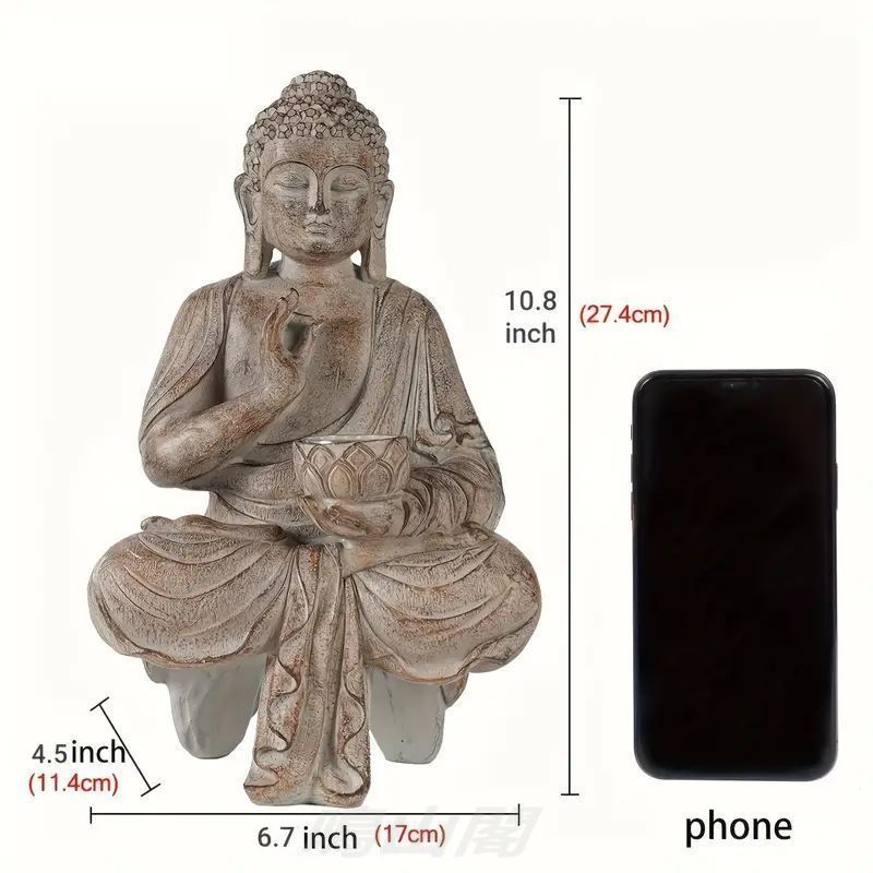 一刀彫 頬杖仏陀 26cm 仏像 仏陀 ブッダ 仏像の置物 瞑想