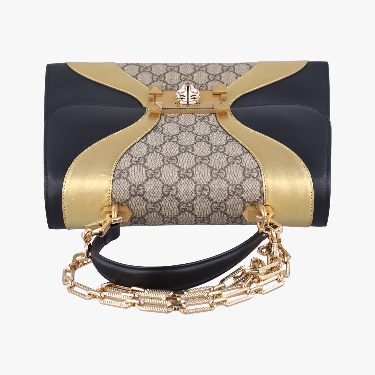 グッチGucciオジリデベージュ×ブラック×マルチカラーPVCコーティングキャンバス×レザー476435E023553314