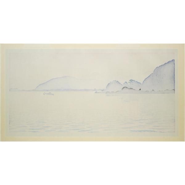 笠松 三保子「朝の海」木版画・限定サイン入り□百貨店個展多数□兜屋