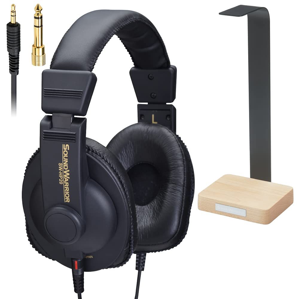 密閉型 リスニング ヘッドホン WARRIOR プロユース 2.5mm 3.5mm 6.3mm 軽量 SOUND 有線 ケーブル着脱式 再現 音楽 SW-HP20-B-SD