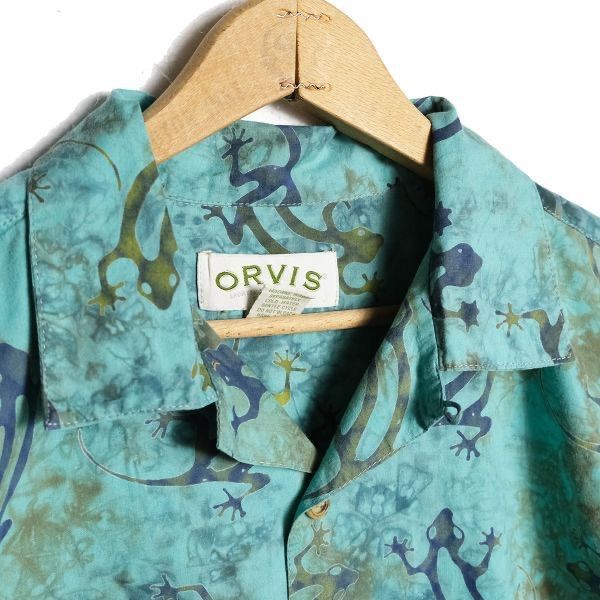 90's 00's オービス ORVIS 総柄 オープンカラー ボックス シャツ 90's 00's オービス ORVIS 総柄 オープンカラー ボックス シャツ