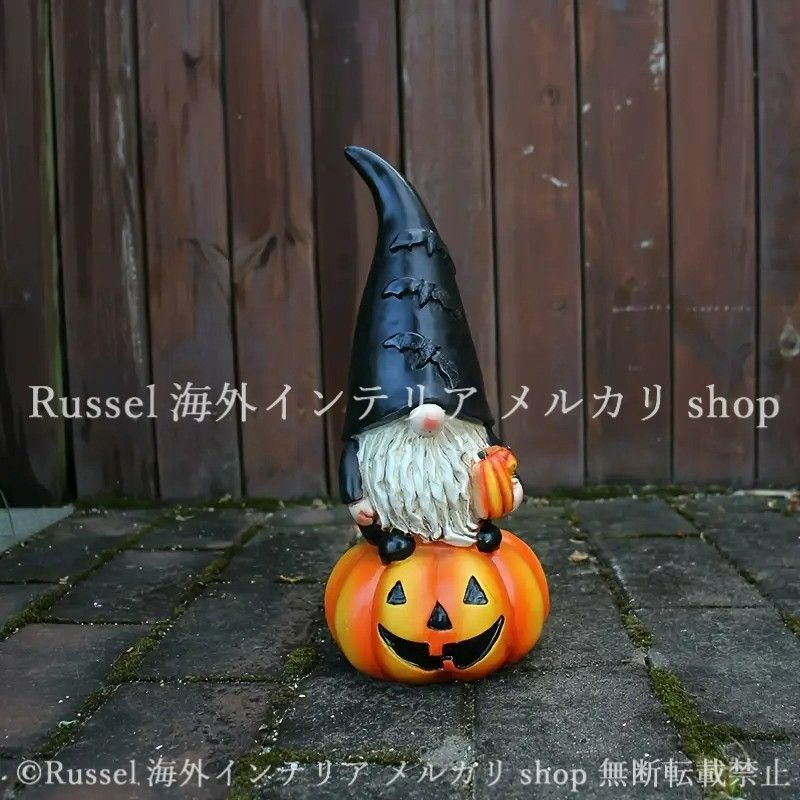 ガーデンオブジェ カボチャ ノーム 樹脂 ブラック ハロウィン 置き物 ガーデンオーナメント 秋 オータム ガーデニング 雑貨 ガーデン雑貨 ガーデンインテリア ガーデン インテリア 庭の装飾 お洒落 おしゃれ 4-7