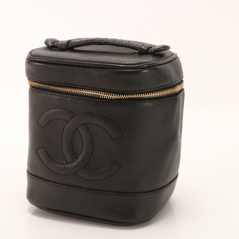 シャネル シリアルシール付 キャビア スキン ココマーク レザー  