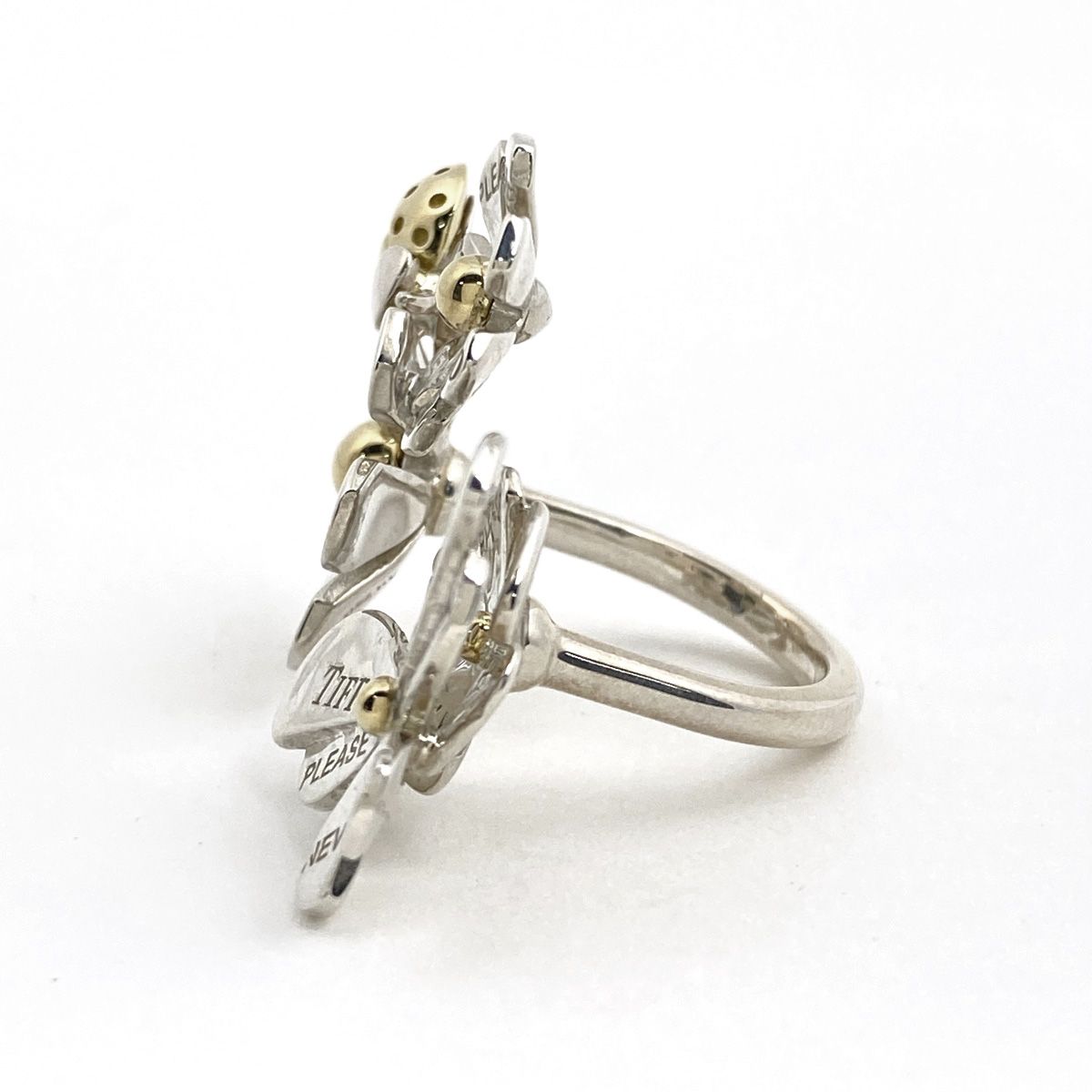 ブチ　Tiffany & Co. シルバーフラワーモチーフリング　10号 ブチ様専用 Tiffany & Co. シルバーフラワーモチーフリング 10号