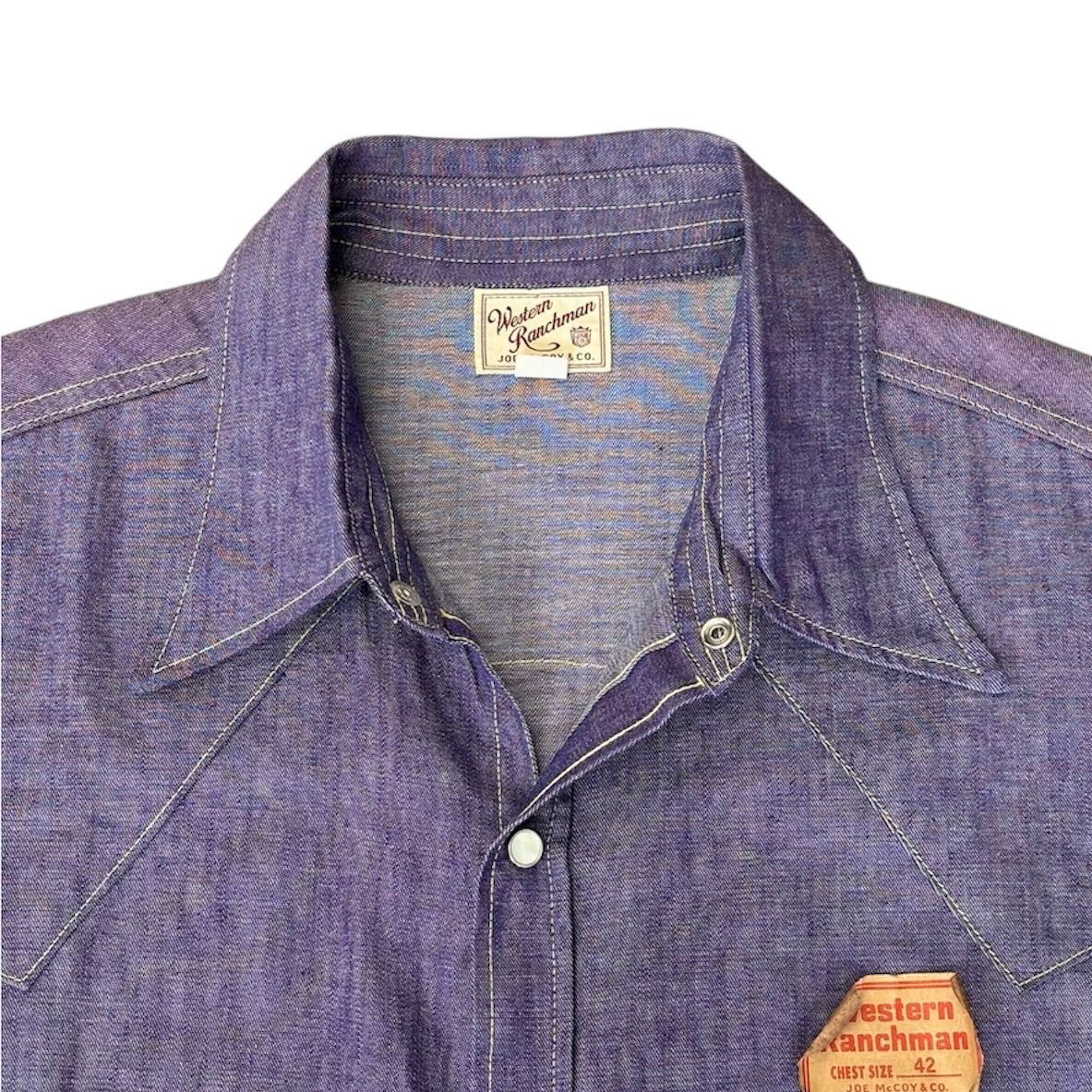 ザリアルマッコイズ The REAL McCOY'S ■【 JOE McCOY & CO. Western Lunch Man Chambray Shirt JSC 750006 】ジョーマッコイ ランチマン シャンブレー ウエスタン シャツ