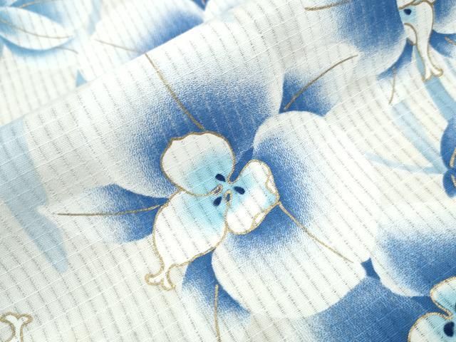 平和屋着物∴夏物 浴衣 胡蝶蘭 金彩 綿 逸品 CAAW0942ng - メルカリ 