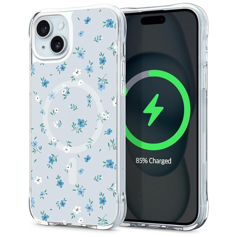 新品　【CYRILL】 by Spigen iPhone15 用 ケース Magnet対応 カスタマイズ印刷ストラップホール付き アイフォン 15 用 カバー クリエイティブコレクション(クリスタルクリア/ディツィー・ブルー)