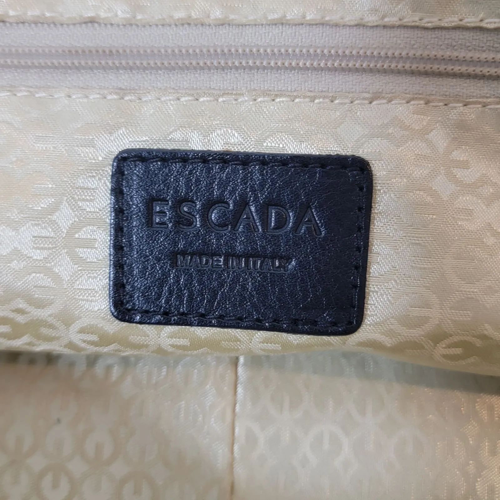 美品】イタリア製 エスカーダ ESCADA 牛革 ハンドバッグ ゴールド金具 