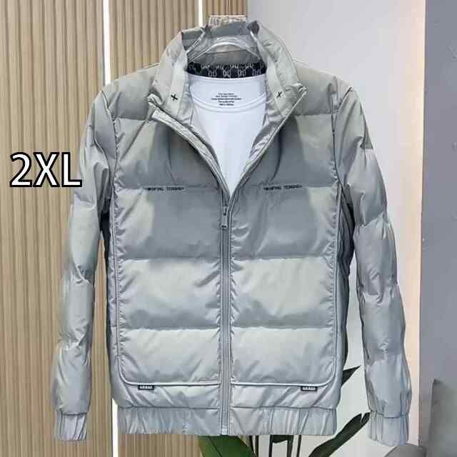 [2XL]秋冬 コーデ メンズ  服 シンプル ファッション オシャレ 大人 かっこいい 大きいサイズ ストリート 紳士服 スタンドカラー ダウン ジャケット アウター 暖かい