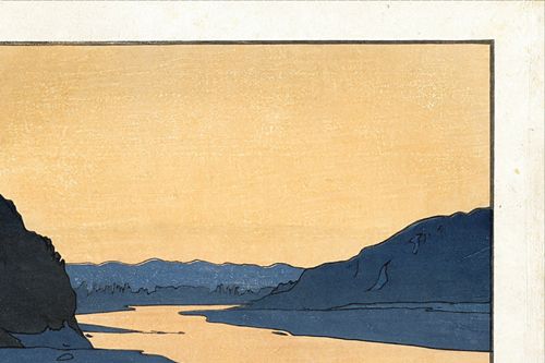 吉田博 木曽川 大サイズ 複製 ポスター 版画 新版画 風景画 日本画