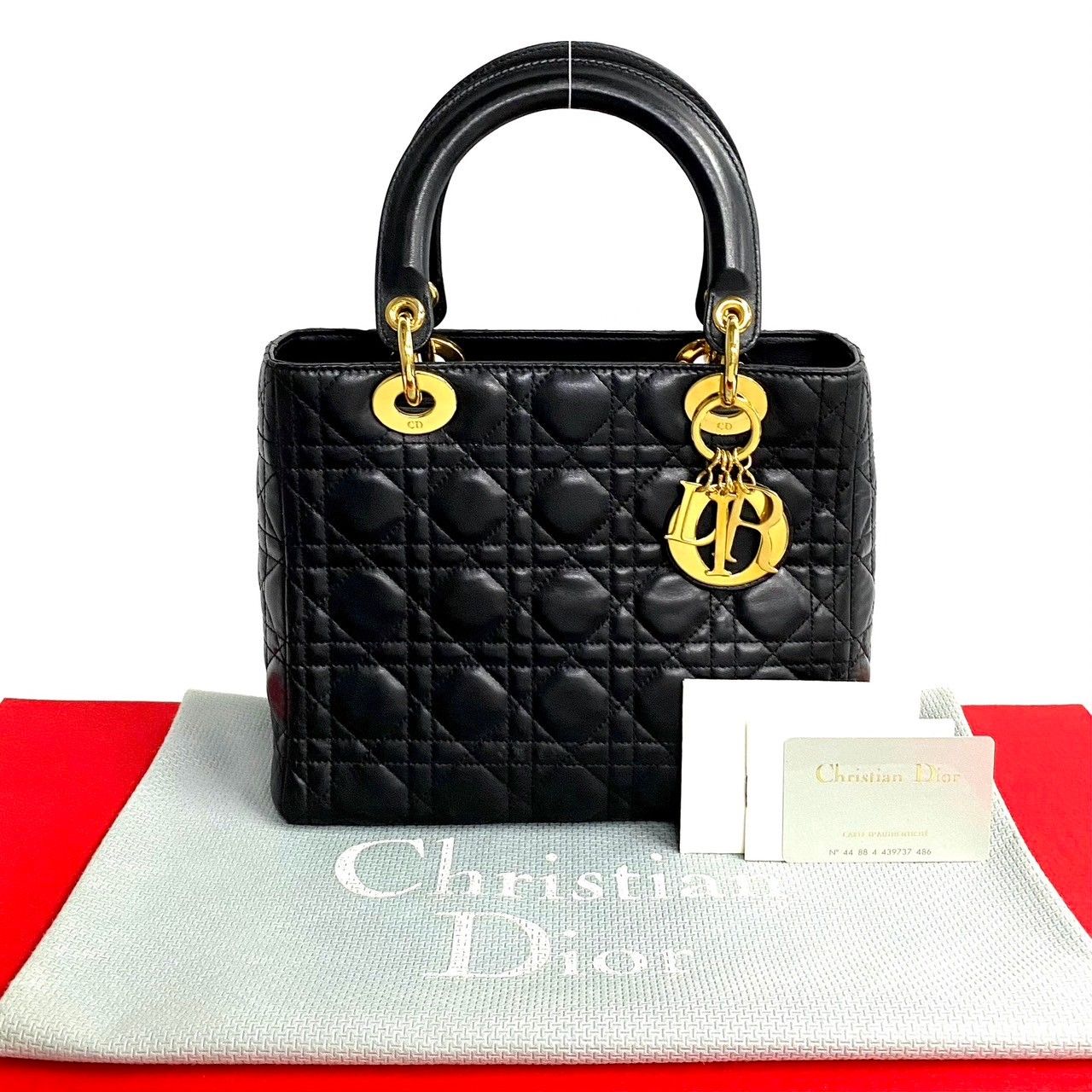 極 美品 Christian Dior ディオール レディディオール カナージュ 