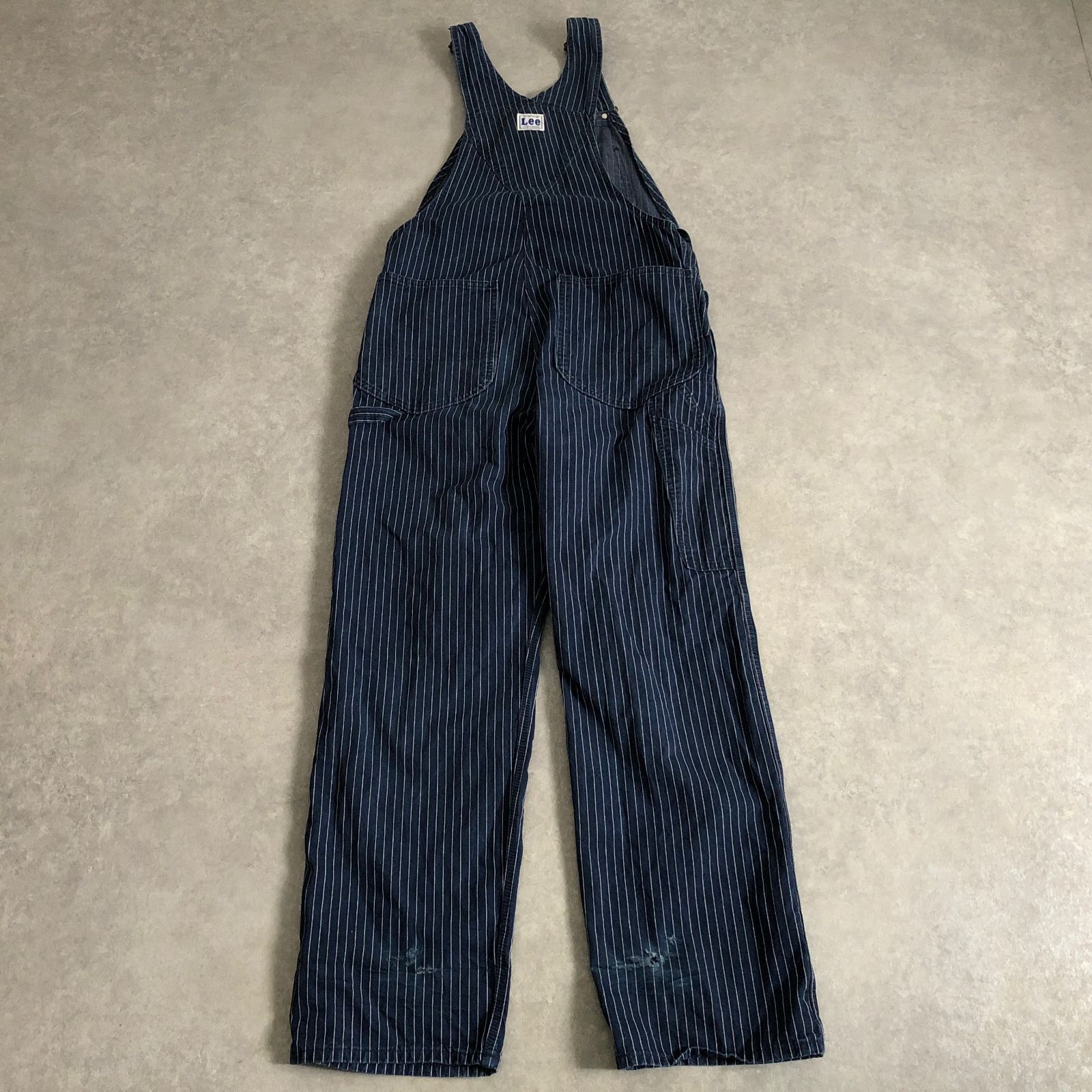 Leeリーストライプデニムオーバーオール ヒッコリー アメカジ ヴィンテージ 美品 Lee VINTAGE OLD MODEL レプリカ ヒッコリー ストライプ