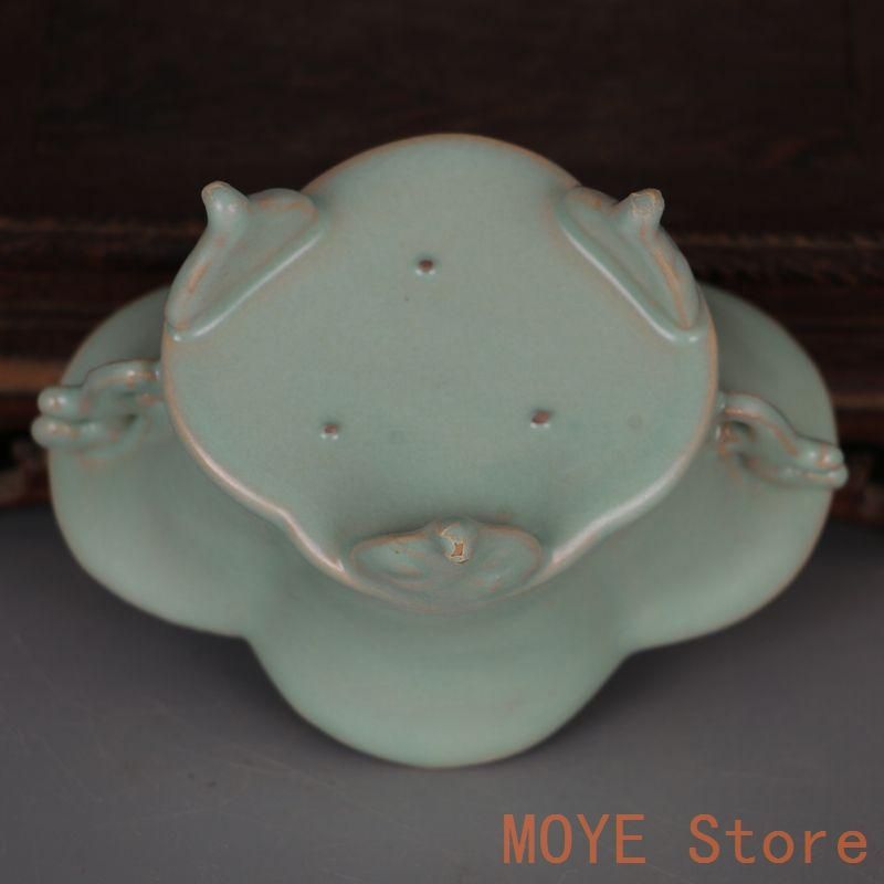 宋汝窯青釉花口三足 香炉 現代工芸品 美術品 置物zw0829 - メルカリ