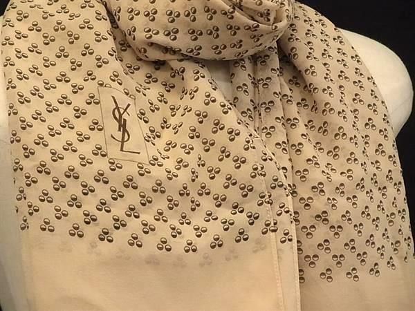 YVESSAINTLAURENT イヴサンローラン シルク100% 大判 マフラー