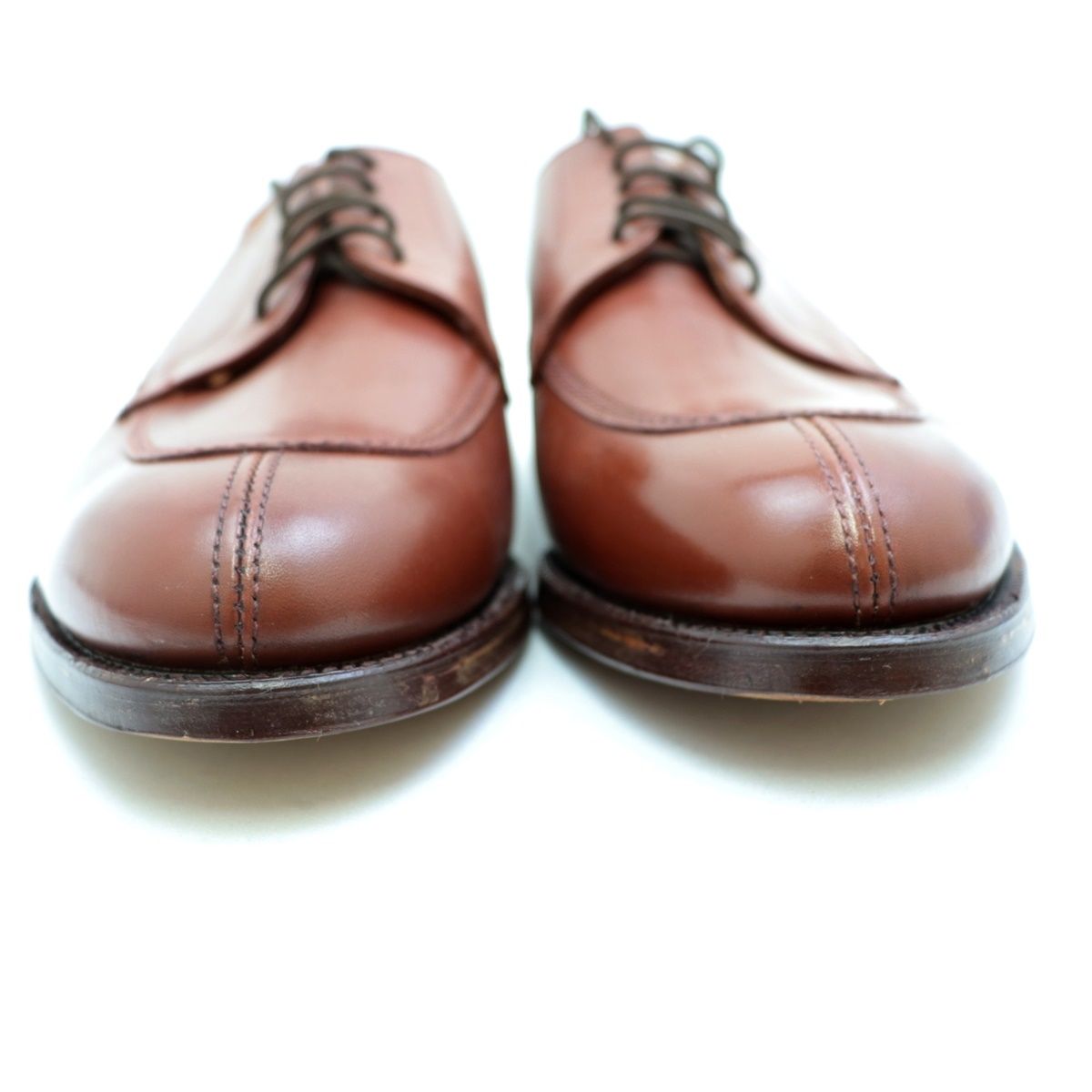 未使用 グレンソン Vチップレザーシューズ メンズ 茶 6.5D GRENSON