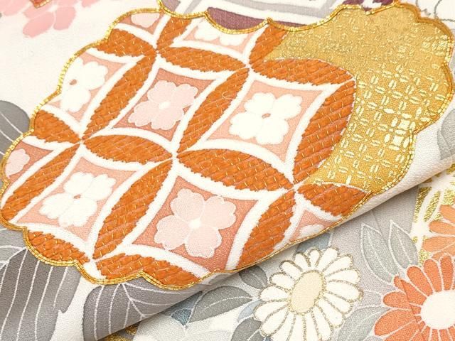 平和屋本店□極上 創業460年・千總 振袖 駒刺繍 枝花文 暈し染め