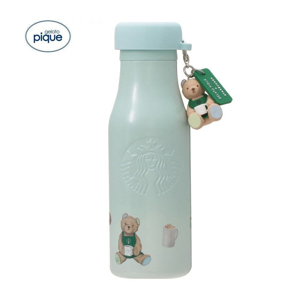 ミントグリーン gelato pique STARBUCKS リッドカバーベアチャーム付きステンレスボトル ミントグリーン 473ml ジェラートピケ