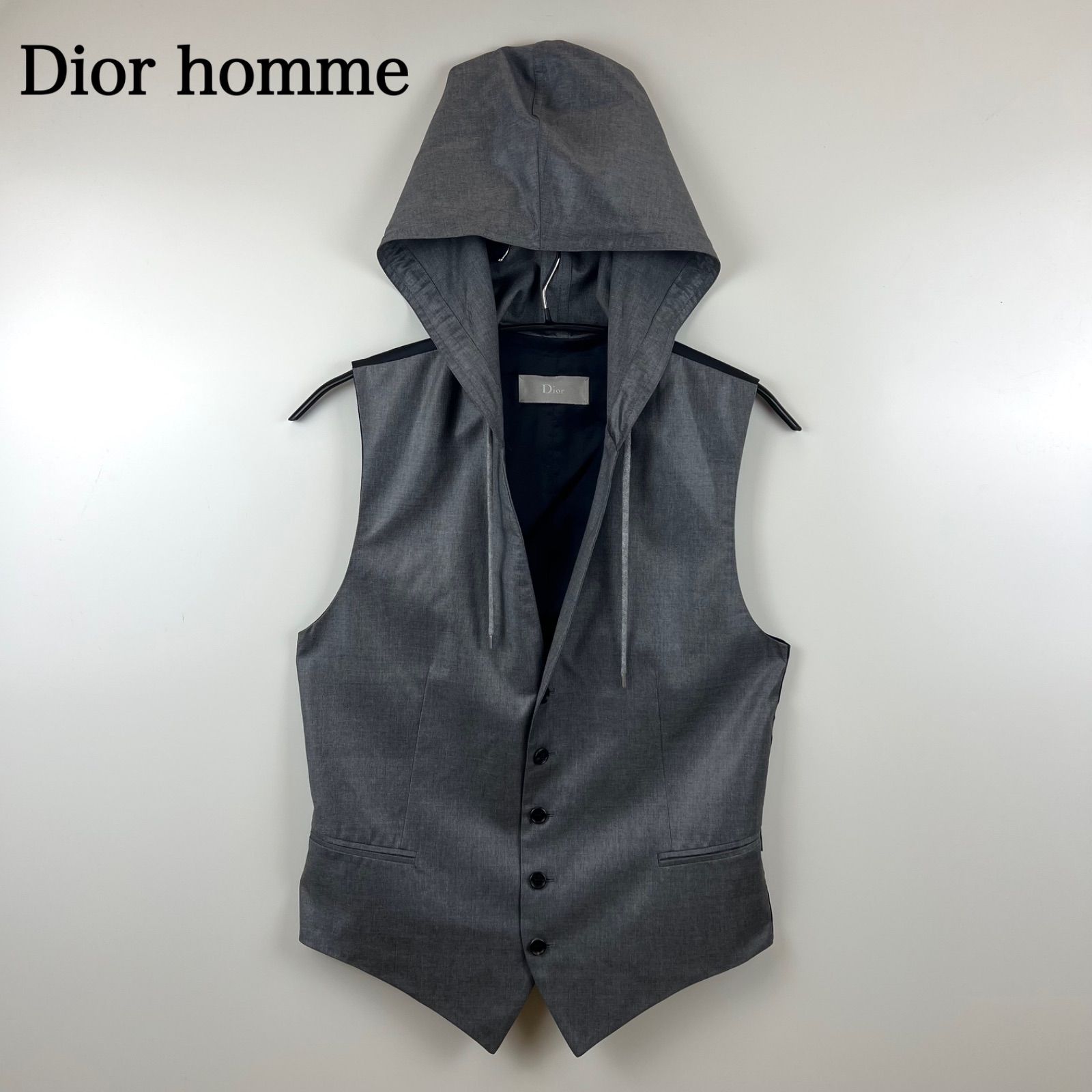 Dior homme ディオールオム フード付き ジレ ベスト Dior homme 2010ss Kris hoodie gilet vest 46 ディオールオム