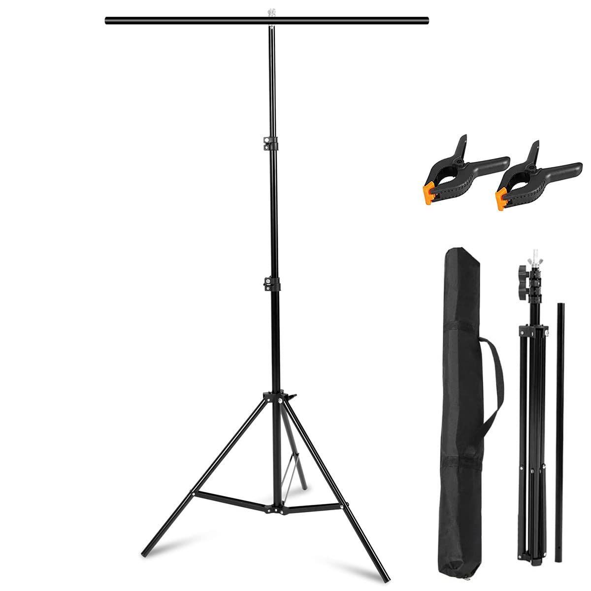 Meking 背景スタンド 写真撮影用 80x200cm 背景サポートスタンド 高さ調整 バックペーパー キャッチャー 撮影スタンド バックグラウンドサポート クリップ付き