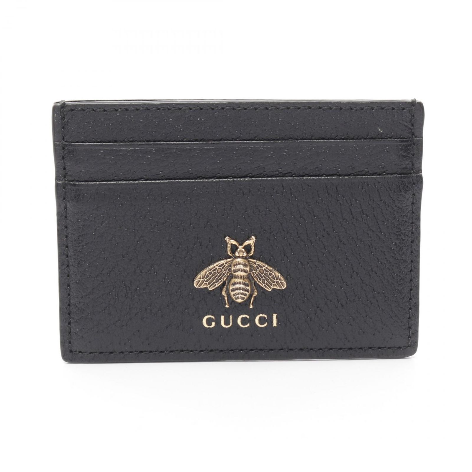 グッチ GUCCI カードケース ANIMALIER アニマリエ ビー 523685 ブラック レザー アニマリエ ビー カードケース ユニセックス Used A