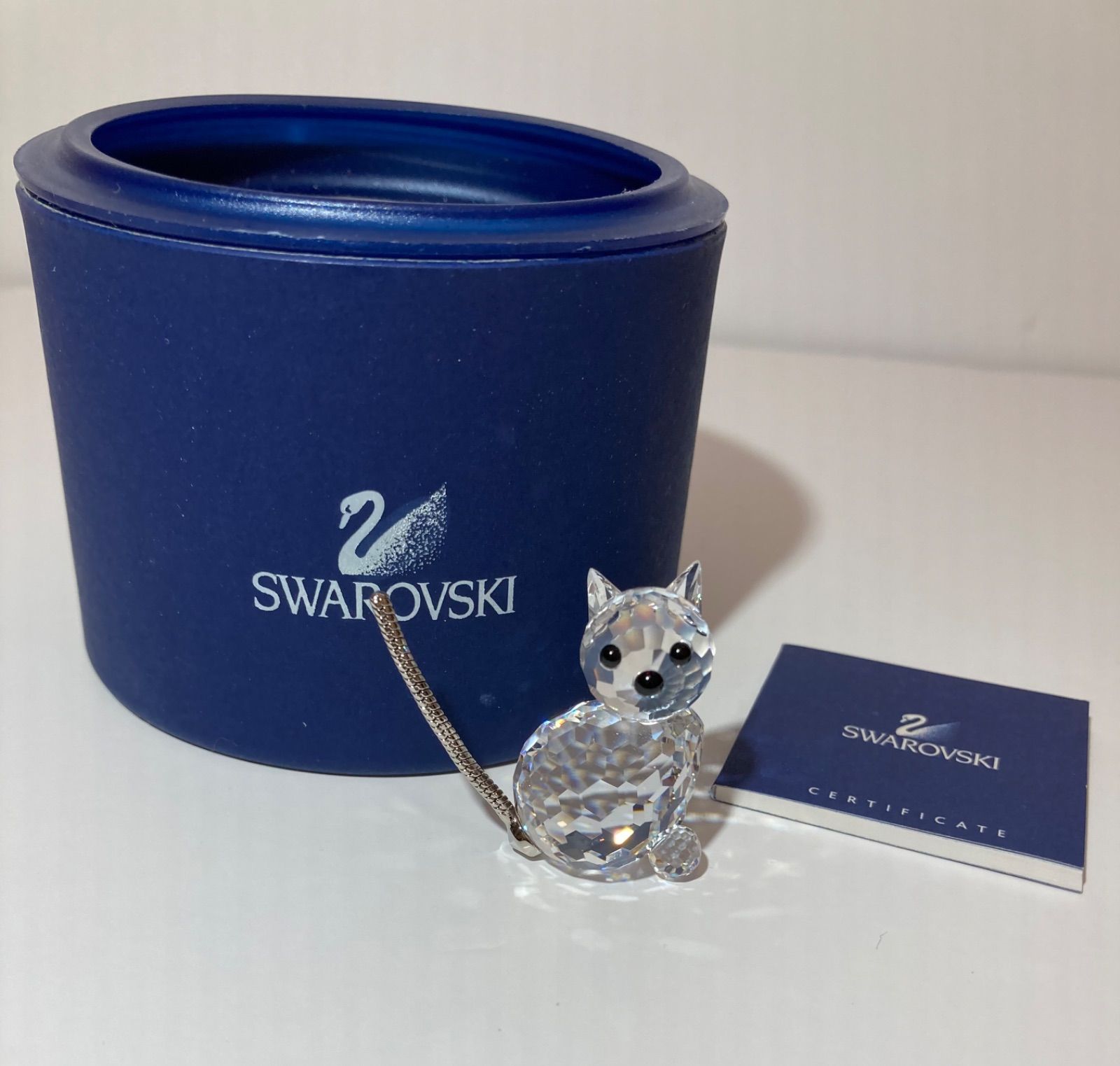 新品未使用 即日発送 箱 証明書 付】SWAROVSKI 動物 置物 猫 ネズミ