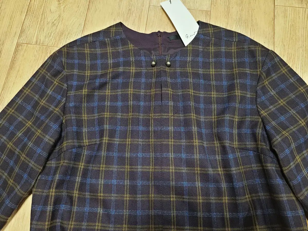 つぶす チェック柄ワンピース