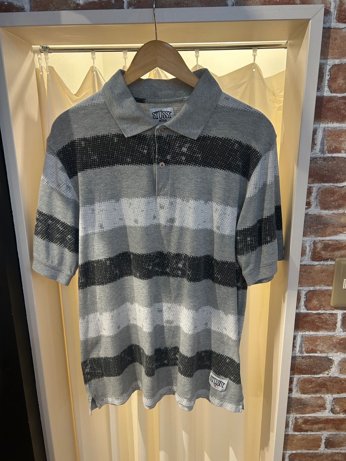 STUSSY ステューシー ポロシャツ 半袖ポロ グレー系 ライトグレー系 サイズM A-441