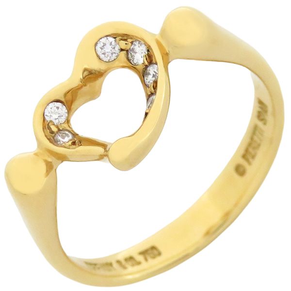 ティファニー Tiffany - Co リング 指輪 オープンハート K18YG イエローゴールド T＆Co. 750 750YG エルサ ペレッティ 7.5号