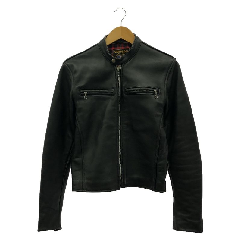 中古】VANSON シングルライダース サイズ34 黒 バンソン[91