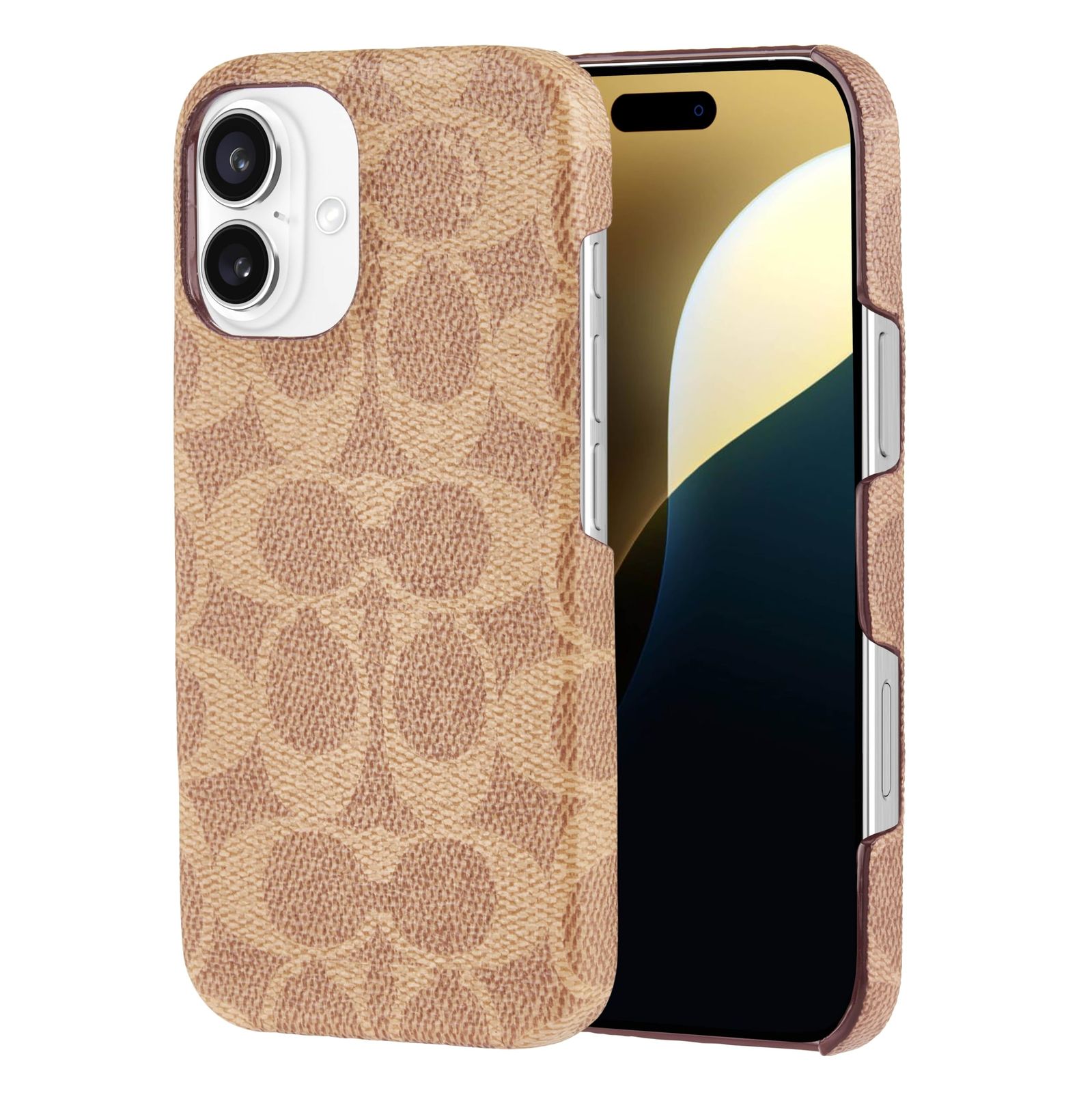 iPhone 16 ケース 背面型 ラップ Slim Wrap Case コーチ Signature C Tan Signature C Tan