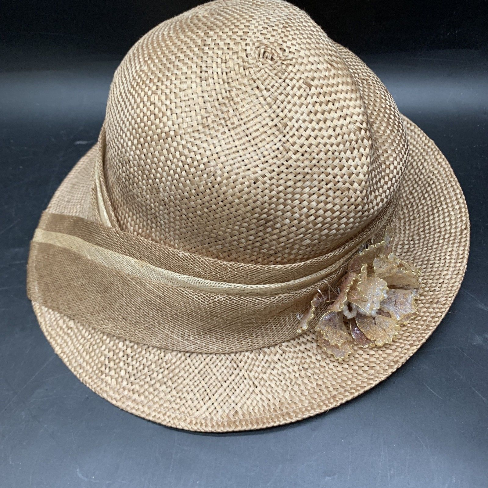 N388 イタリア製 SOPRATTUTTO 麦わら帽子ハット 百貨店取扱 生成り クラシック 帽子 ぼうし レディース ソプラトゥット