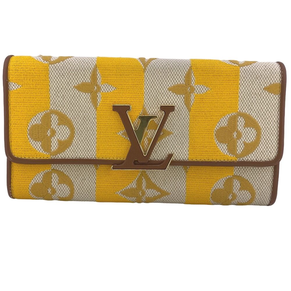 LOUIS VUITTON/ルイヴィトン ビトン M80416 ポルトフォイユ･カプシーヌ モノグラム キャンバス 長財布 イエロー レディース ブランド