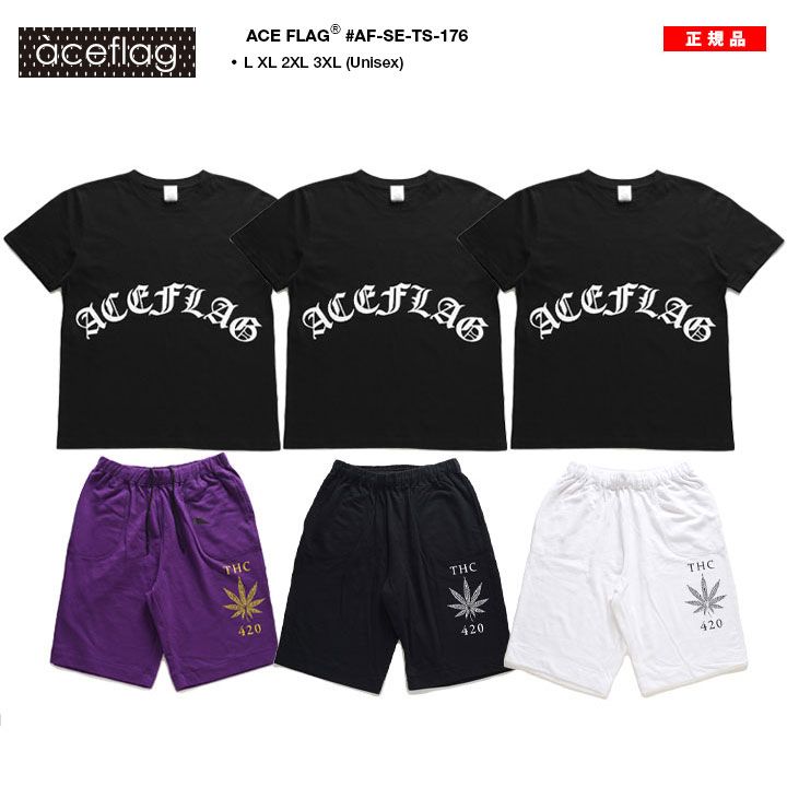 ACE FLAG 上下セット 半袖 ブランド Tシャツ ハーフパンツ メンズ 春夏