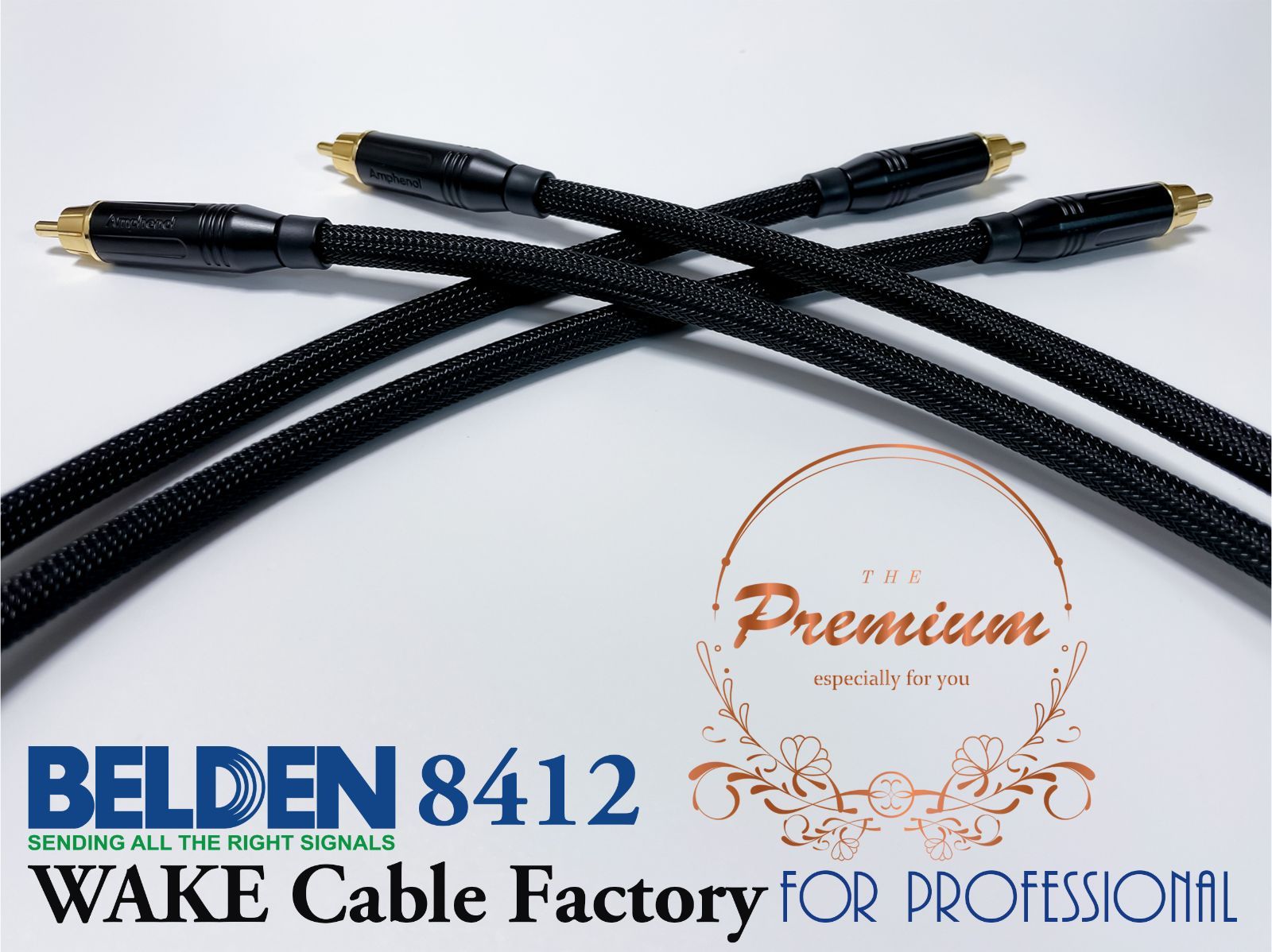 プレミアム黒！BELDEN8412★RCAケーブル75cmペア★AMPHENOL プレミアム黒！BELDEN8412☆RCAケーブル75cm☆AMPHENOL ACPR-BLK