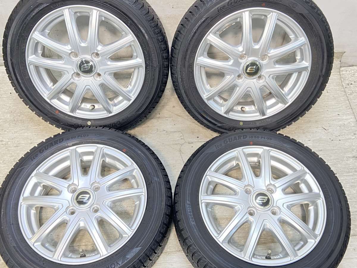 155/65R14  nヨコハマ アイスガード iG50 PLUS n　 THE STRANGER n14x4.5 44 100-4穴 n中古タイヤ スタッドレスタイヤ ホイールセット 4本セットn w14250117049