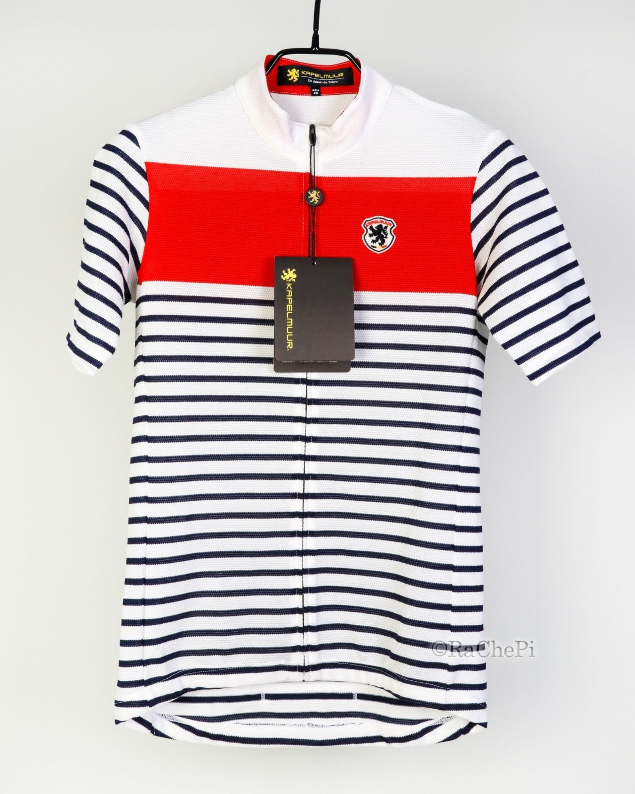 KAPELMUUR カペルミュール 半袖ジャージ 鹿の子マリンボーダーネイビー