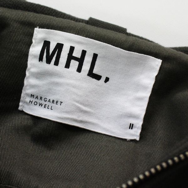 2022AW MHL. MARGARET HOWELL マーガレットハウエル DRY LOOPBACK JERSEY ジップスウェット 2/カーキ  裏起毛【2400013400572】