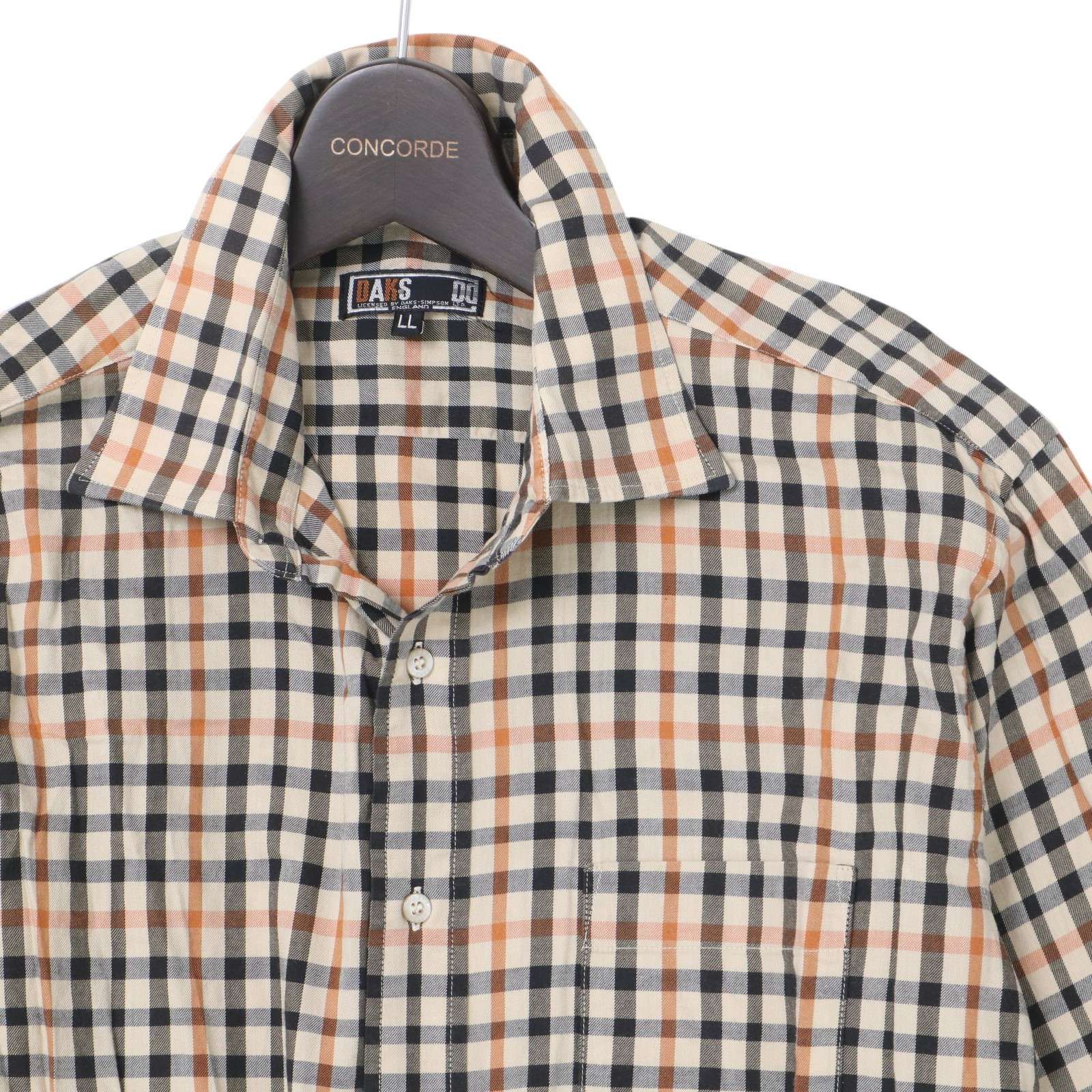DAKS ダックス 通年☆ チェック 長袖 シャツ Sz.LL メンズ