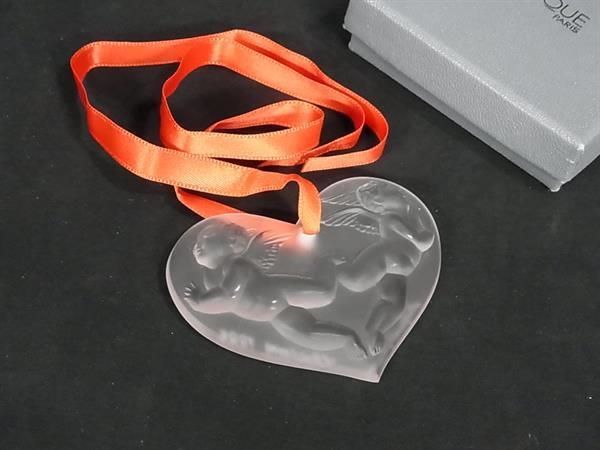 新品未使用 LALIQUE ラリック 1996 エンジェル クリスマスオーナメント オブジェ クリア×レッド系 AT5884