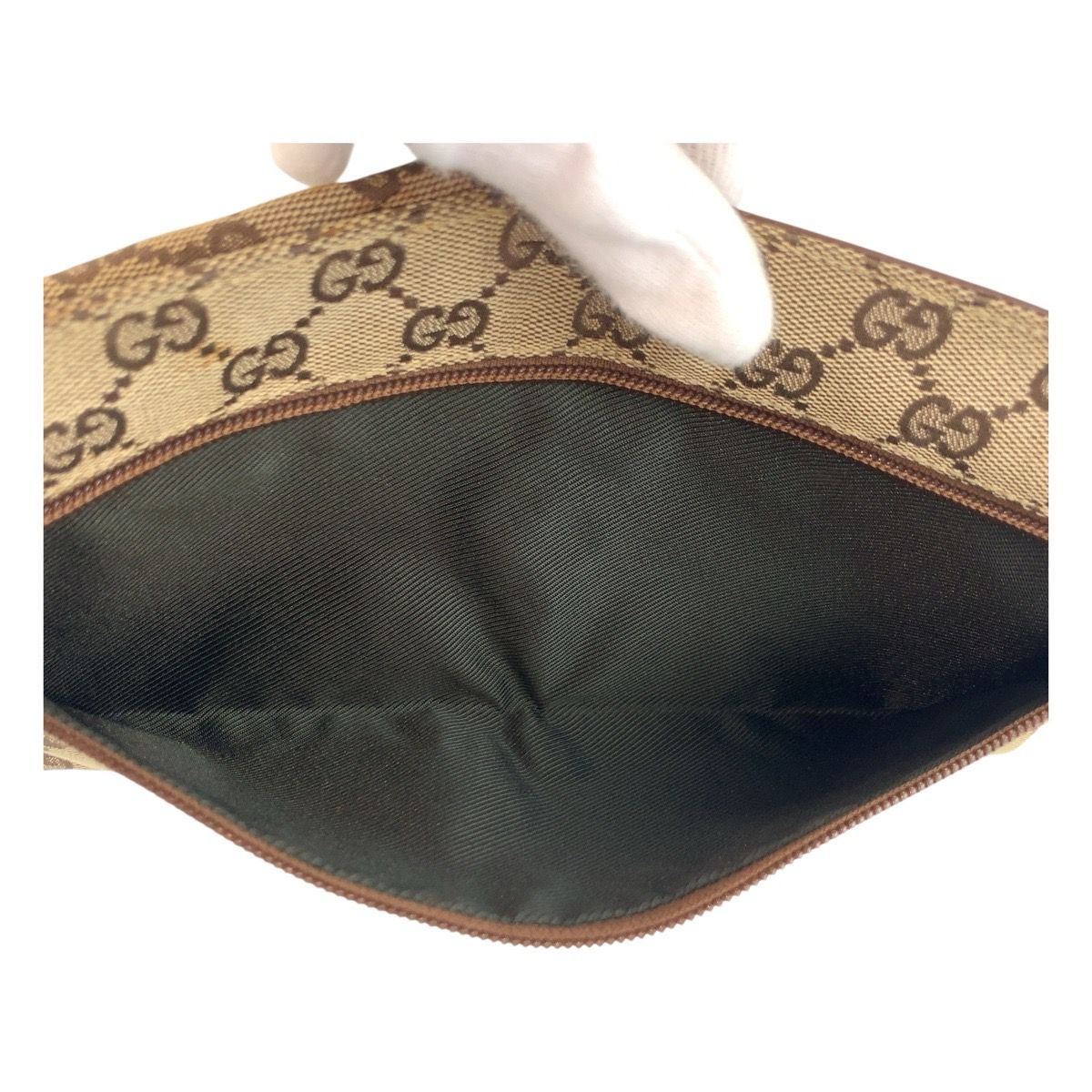 GUCCI グッチ ベージュ ブラウン GGキャンバス/レザー 28566 ボディ  