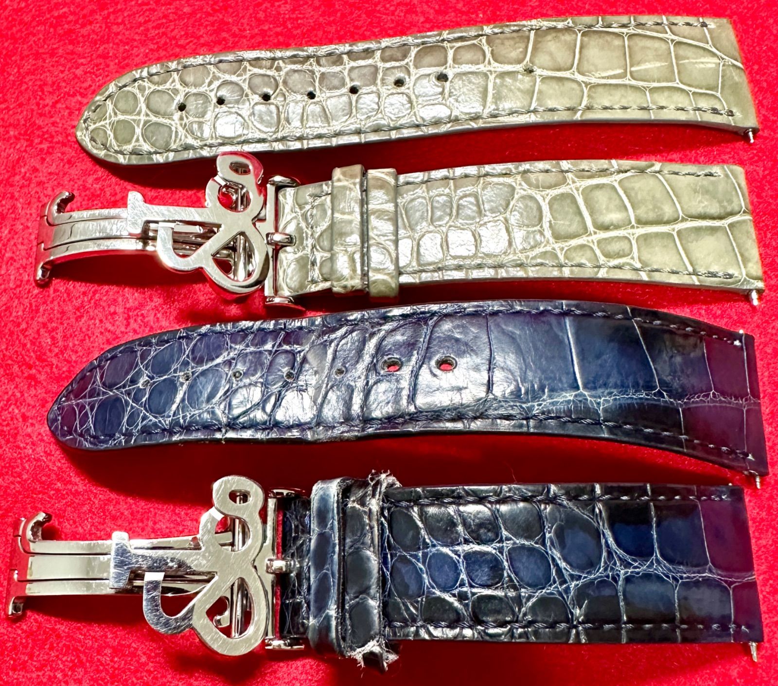 純正 2本セット JACOB&Co. ジェイコブ 純正Dバックル 純正レザーベルト 