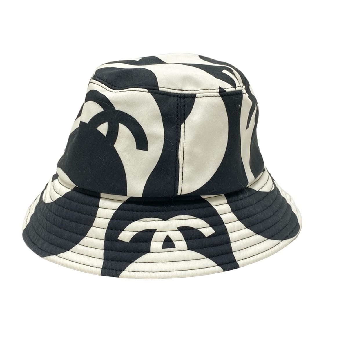 CHANEL(シャネル) ハット M美品 - 白×黒 ココマーク コットン