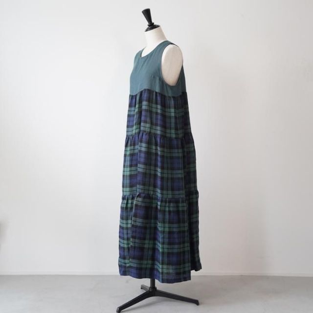 O NEIL of DUBLIN | TIERED DRESS green|black | オニールオブダブリン ティアードドレス ワンピース