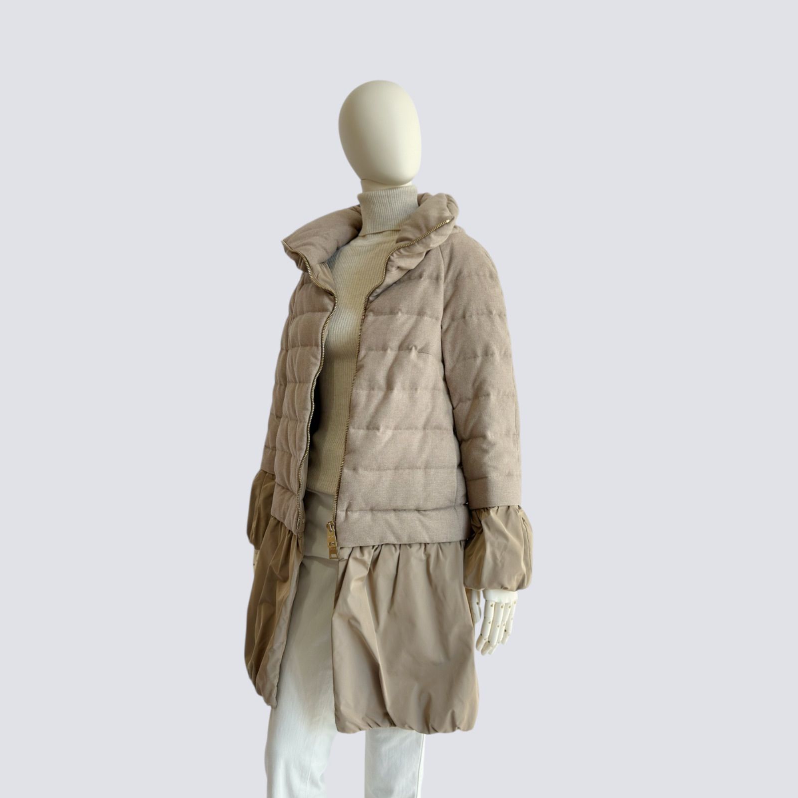 ヘルノ ダウンコート ダウン ウール 異素材ダウン 切り替え ロング ホワイト ヘルノ ダウンコート ダウン ウール 異素材ダウン 切り替え ロング