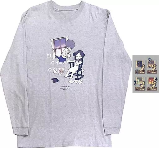 衣類 suisデザイン 夜以外もよく眠るエルマちゃんロングTシャツ B6ステッカーシート付き グレー XXLサイズ ヨルシカ LIVE TOUR 2019 月光