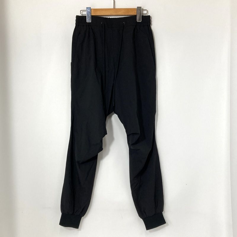 DEVOA デヴォア ジョガーパンツ 裾リブ ナイロンパンツ ウエストゴム 古着 日本製 メンズ サイズ1 Sサイズ ブラック ボトムス A14767◆