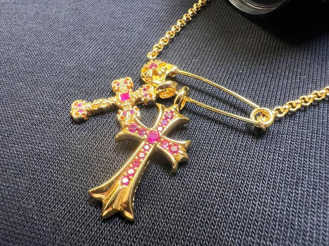 メンズ ⭐️DJFZ2SZ 22K金メッキS925 クロスネックレスセット