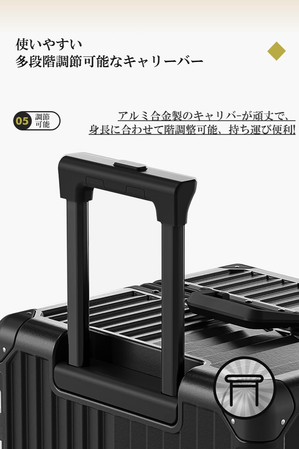 静音ダブルキャスター TSAロック付き