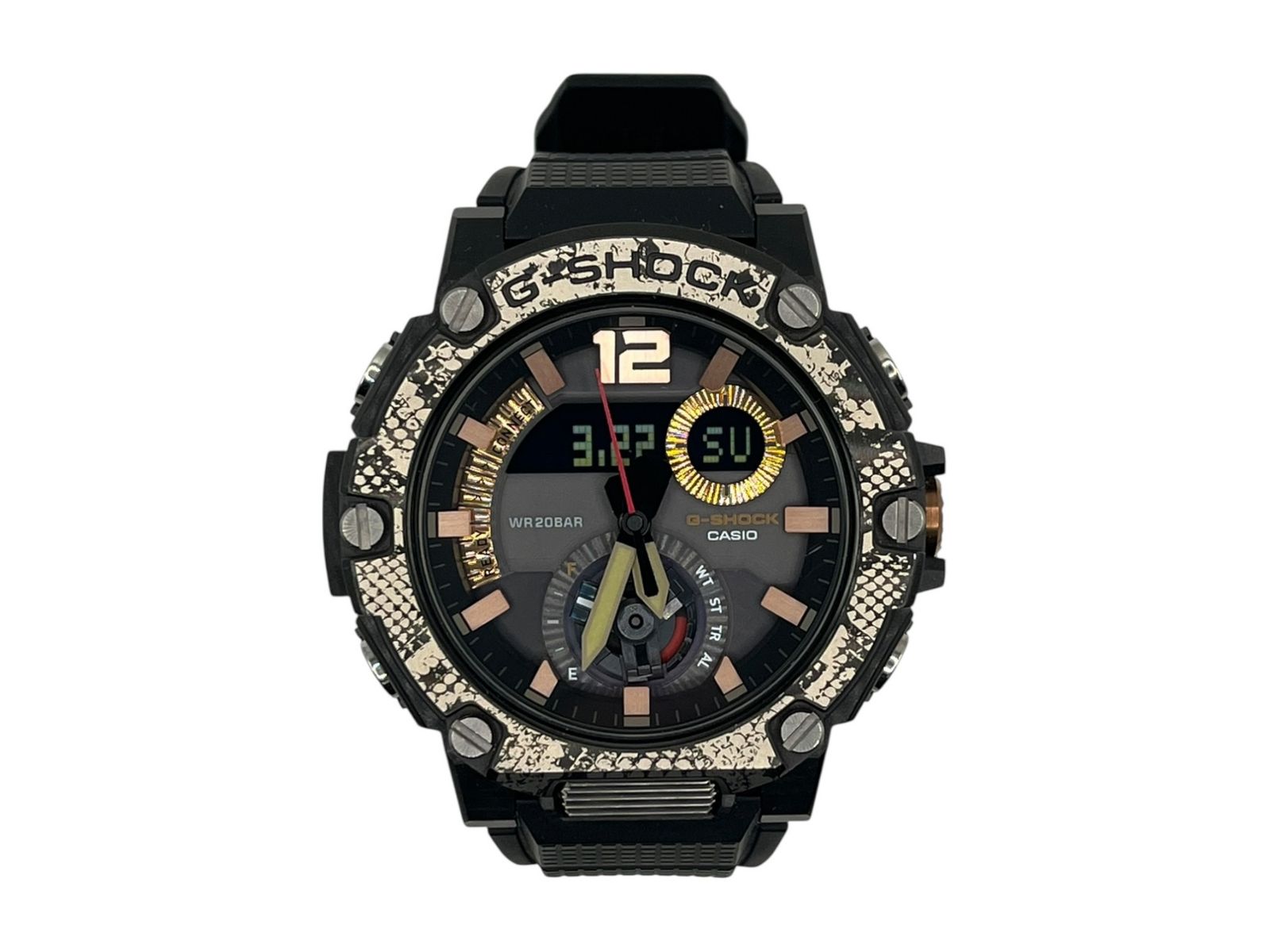 CASIO カシオ G-SHOCK Gショック Love The Sea And The Earth WILDLIFE PROMISING デジアナ腕時計 タフソーラー GST-B300WLP-1AJR パイソン柄 ブラック メンズ|199