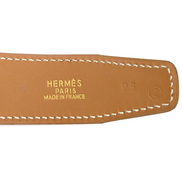 OLD HERMES ブラウンレザーベルト エルメス 美品✨ エルメス レザー ベルト 95 オレンジ ブラウン - メルカリ